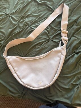 Soft Cream Crossbody Belt Bag with Adjustable Strap